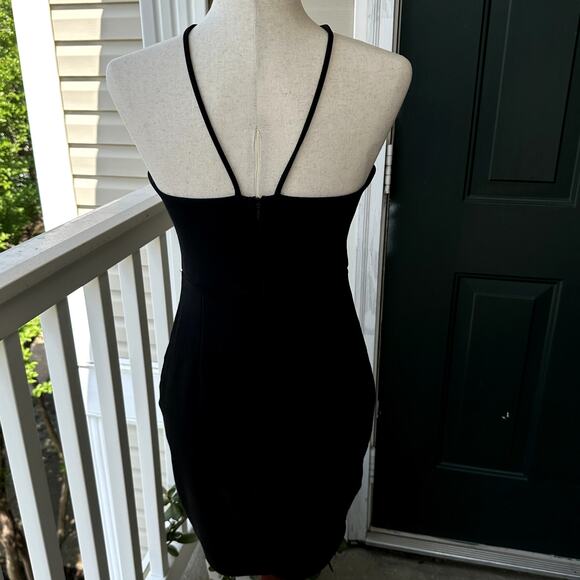 ASTR The Label Sz M Black BodyCon Minidress w/ Plunge Neckline Cocktail Party - Picture 5 of 7